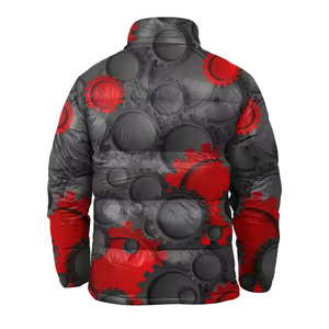 Chaqueta acolchada de invierno personalizada para hombre, abrigos cálidos de lona para exteriores con cuello levantado y capucha y cierre de cremallera - Product Image 4