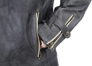 Veste en cuir délavé sur mesure pour moto Veste de sport de style vintage Veste de moto de taille personnalisée pour l'hiver au design personnalisé - Product Image 6