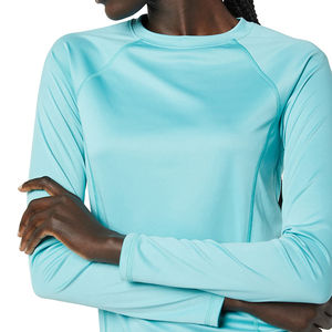 Nouveauté Slim-fit Crew Neck Rash Guard T-shirts Protection de la peau pour les vêtements de plein air Manches longues Rash Guard pour les femmes OEM - Product Image 5