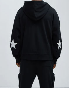 Sweat à capuche zippé pour homme, style streetwear personnalisé, en molleton épais, coupe courte, avec strass et impression DTG, prix de gros - Product Image 6