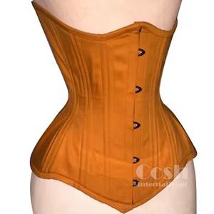 Extreme Curvy Fashion & Fitness Wear Cotton <b>Corset</b>, Adjustable <b>Back</b> Laces <b>Corset</b> | Mode & Fitnesskleding Groen katoenen korset - Product Image 5