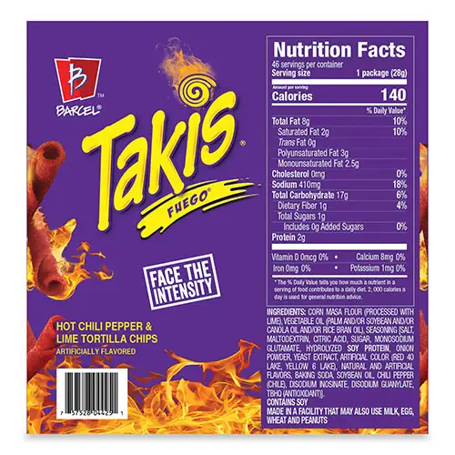 Острый перец чили и лайм Takis Fuego / Takis Lava