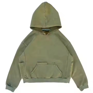 Sudadera con Capucha de Primera Calidad, 100% Algodón, con Logotipo Personalizado, Impresión Digital, Forro Polar Transpirable, Corte Regular, Diseño Sólido, con Bolsillos, para Invierno - Product Image 3