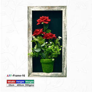 Marco de Madera Rectangular para Flores Artificiales, para Montar en la Pared - 40X23 cm - Product Image 1