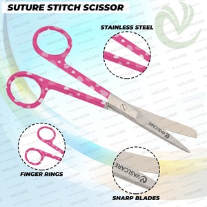 Juego de tijeras de enfermería elegantes de 3 piezas con abrazadera, Manual Premium fuente de alimentación, pinzas hemostáticas con mango impreso de Vaslcare - Product Image 3