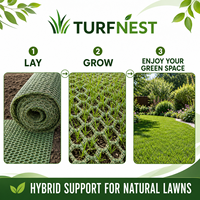 Gazon synthétique hybride Turfnest pour jardin, pelouse, cour, aménagement paysager commercial, gazon vert personnalisé en rouleau jusqu'à 4m x 50m