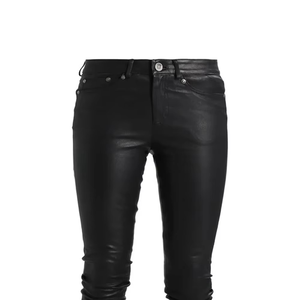 Venta al por mayor mejor proveedor de cuero suave de las mujeres de invierno de cintura alta de color sólido impermeable a prueba de viento Casual Streetwear pantalones lisos - Product Image 5