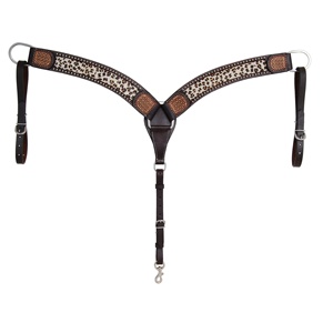 Handmade100 % cuero genuino occidental cuello de pecho mecanizado a mano con pelo y trabajo de tachuelas fabricante al por mayor proveedor - Product Image 1