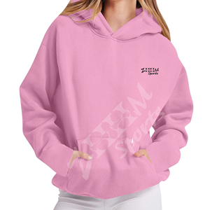 Sudaderas con capucha de gran tamaño para Otoño e Invierno para mujer, Jersey informal de manga larga de Color sólido estampado, bolsillo oculto de punto frontal - Product Image 1