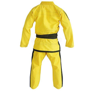 Kimono de Karate Amarillo con Ribete Negro para Niños, Algodón Resistente, Secado Rápido, Transpirable, Ropa de Artes Marciales, Corte Regular para Niños - Product Image 2