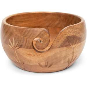 Bol en bois fait à la main pour tricot et crochet accessoire de couture pour tenir la laine de l'exportateur indien - Product Image 4