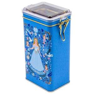 Cinderella Themed 75x100x190 mm Rectangular Metal <b>Decorative</b> Storage <b>Box</b> <b>with</b> 1.3L Wire Clasp Transparent <b>Lid</b> Kontensan ER053U9 - Product Image 3