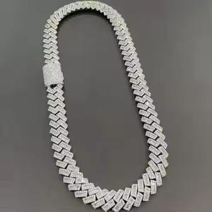 Collier de diamants Hip Hop Moissanite personnalisé de haute qualité avec chaîne cubaine pour cadeaux pour hommes - Product Image 5