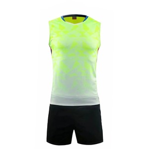 Nuevo estilo logotipo impreso personalizado tela cómoda hecha uniforme de voleibol liso y de secado rápido para hombres - Product Image 5