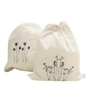 Bolsa antipolvo con cordón de lona de lino y algodón ecológica con diseño de letras elegante solución de compras con logotipo personalizado - Product Image 5