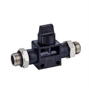 Mini robinet à tournant sphérique de tuyau en plastique pneumatique adaptant la petite valve bleue pour le milieu de travail d'air - Product Image 4