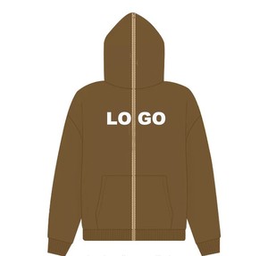 Vente en gros de vêtements de rue en éponge française 100% coton Oem personnalisé sweat à capuche vierge surdimensionné et lourd sweat à capuche zippé personnalisé sur toute la surface - Product Image 4