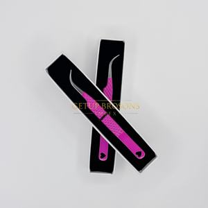 Pestañas GETUP BROSONS IMPEX de Acero Inoxidable con Recubrimiento en Polvo de Color Rosa Intenso, Punta de Fibra, Diseño de Corazón Recortado, Doradas y Antiestáticas - Product Image 2