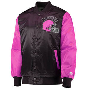 Veste universitaire en satin sur mesure pour l'hiver Veste universitaire en baseball en satin fabriquée à la main au Pakistan - Product Image 5