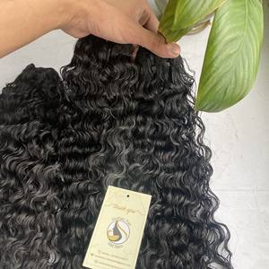 Cheveux humains vierges brésiliens de haute qualité, couleur naturelle, cuticule alignée, faisceaux doublement étirés, boucles ondulées, vendeurs en gros - Product Image 3