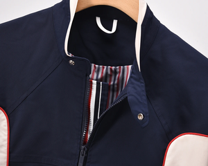 เสื้อแจ็คเก็ตมีฮู้ดสำหรับผู้ชาย, เสื้อโค้ทแบบคลาสสิกมีซิปเสื้อกันลมลายทางสำหรับปาร์ตี้กลางแจ้งขนาดพิเศษ - Product Image 5