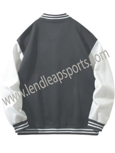 Chaqueta Varsity de Invierno Personalizada de Alta Calidad para Hombre con Cuello Alto y Logotipo Frontal, Tejido de Lana de Secado Rápido - Product Image 2