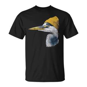 T-shirt Great Blue Heron Birding Yellow Beanie, ottima per le promozioni - Product Image 1