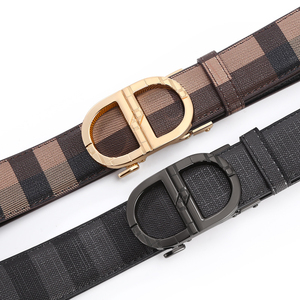 Ceinture en PU pour homme, ceinture décontractée pour homme, ceinture de marque d'affaires, première couche durable, boucle automatique carrée en alliage, respirante - Product Image 3