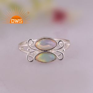 Dernière conception bague de déclaration en argent sterling fin opale éthiopienne naturelle avec pierres précieuses fabricant de bijoux personnalisés - Product Image 2