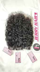 Extensions de cheveux humains vierges indiens Remy non transformés à cuticules alignées Machine à double trame 100g d'eau douce et libre - Product Image 2