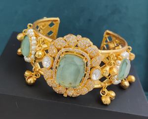 Pulsera de Doble Capa y Fusión de Polki Hecha a Mano, Calidad Premium, Hermoso Diseño, Perfecta para Ocasiones Festivas y Fiestas - Product Image 3