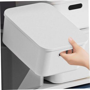 Customized Portable Bedroom and Living Room Food Toys Plastic <b>Storage</b> Box White Plastic Box Utility Organizer - Product Image 2