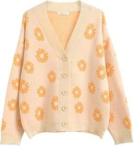 Ropa Estilo Old Money para Mujer, Chaqueta de Punto Elegante con Bordado, Cárdigan de Lana con Botones, Suéter de Lana para Mujer - Product Image 5