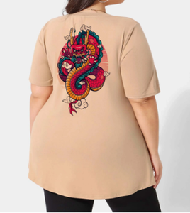 2024 nuevo vestido de Camiseta de algodón pesado transpirable de talla XL para mujer, Vestido de punto teñido liso de verano con serigrafía personalizada - Product Image 6