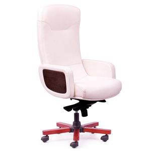 Silla Ejecutiva de Cuero Premium con Base de Madera y Diseño Ergonómico - Luxy 01 HOGVP024 - Product Image 3