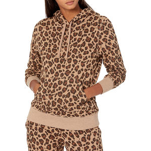 Sweat à capuche en molleton de coton de style tigre surdimensionné pour femmes Design court lourd personnalisé avec impression numérique pour l'hiver - Product Image 1