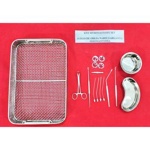 Juego de Instrumentos de Maringotomía Profesional de Acero Inoxidable MayoMed para Hospital con Bandeja de Malla - Product Image 1