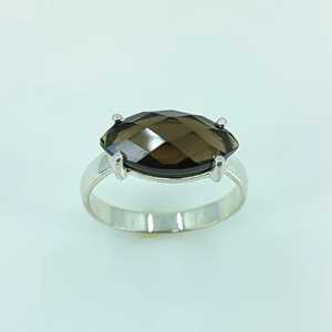 925 Sterling Silver Handmade Boho <b>Ring</b> with Smoky <b>Quartz</b> Marquise Cut-Perfect November Birthstone Gift for Her - Product Image 3
