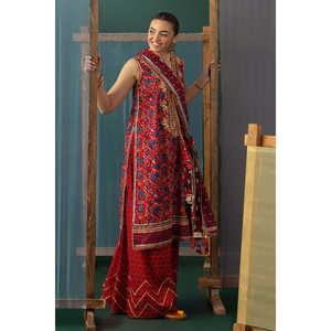 Conjunto de 3 Piezas de Traje Holgado para Mujer, 100% Algodón Transpirable, Bordado Gota, con Dupatta Estampada CL-62040 - Product Image 5