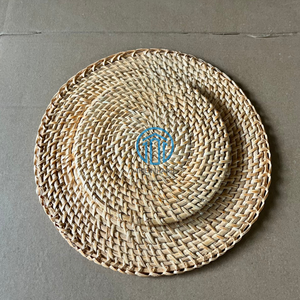 Ecofriendly Handmade <b>Round</b> Rattan <b>Placemats</b> for Wedding Party Table Chargers Plates - Product Image 2