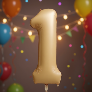 Palloncini Numero Caramello N1 100 Cm, Confezione da 12 Pezzi - Product Image 3