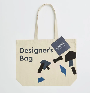 Bolso de mano de playa plegable con logotipo personalizado, lona de muselina de algodón en blanco, resistente al agua con cadenas bordadas, decoración, cierre de cremallera - Product Image 2