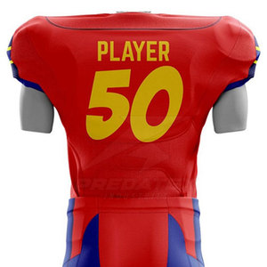 Uniforme de football américain respirant de haute qualité à manches courtes, design personnalisé, 100% polyester, séchage rapide, unisexe, adulte, OEM - Product Image 5