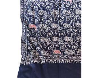 Benedetto Broderie Aari à la machine design cachemire élégant 100% Écharpe en laine Châle Accessoire traditionnel d'hiver - Product Image 1