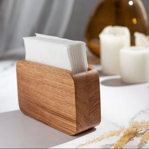Porte-mouchoirs et serviettes en bois pour la maison et le bureau Organisateur durable écologique Distributeur de voiture classique et élégant fait à la main Logo personnalisé - Product Image 1