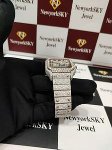 Montre Homme Vvs Moissanite Iced Out Montres Automatique Hiphop de Luxe Diamants Fabriquées à la Main en Acier Inoxydable - Product Image 3