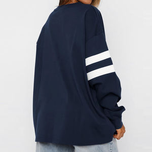 Sudadera Holgada de Moda para Mujer, Manga Larga, Cuello Redondo, Estilo Casual, Lisa, Sudadera sin Estampado para Mujer - Product Image 2