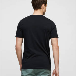 Camiseta Lisa de Cuello Redondo y Manga Corta para Hombre, Estilo Urbano, Ecológica, Color Negro - Product Image 2