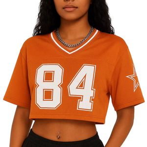 Camiseta de Fútbol Americano Corta con Cuello en V Personalizable 100% Poliéster, Unisex, de Secado Rápido, Transpirable y Holgada - Product Image 1