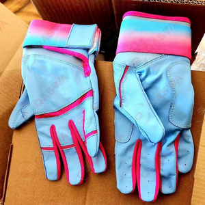 Guantes de béisbol ajustables para batear, tallas para adultos jóvenes, guantes de marca personalizados de Palma antideslizante de ajuste suave - Product Image 5
